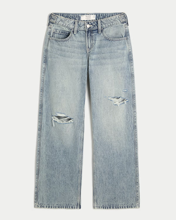 Hollister - Andi Adjustable Waist Low-Rise Baggy Jeans