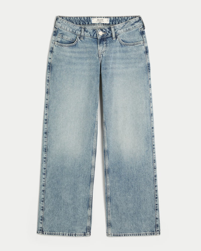Hollister - Ultra Low-Rise Ripped Foldover Waist Baggy Jeans