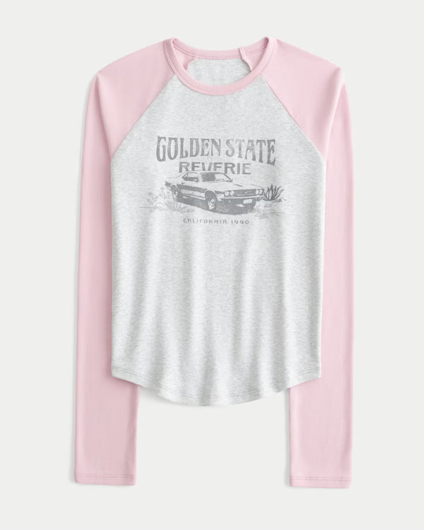 Hollister - Long-Sleeve Raglan Graphic Tee