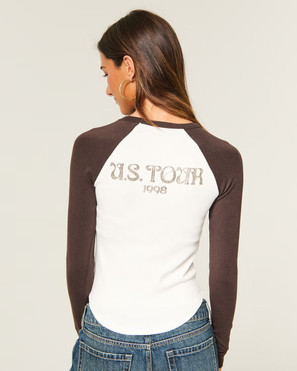 Hollister - Long-Sleeve Raglan Graphic Tee