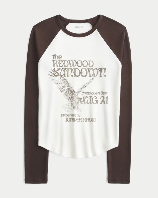 Hollister - Long-Sleeve Raglan Graphic Tee