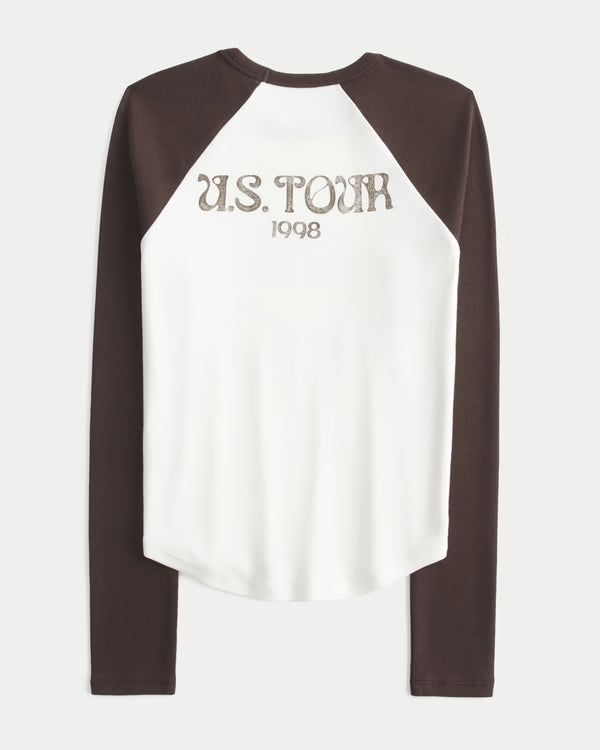 Hollister - Long-Sleeve Raglan Graphic Tee