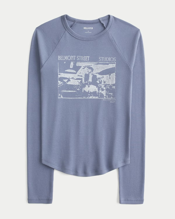 Hollister - Long-Sleeve Raglan Graphic Tee