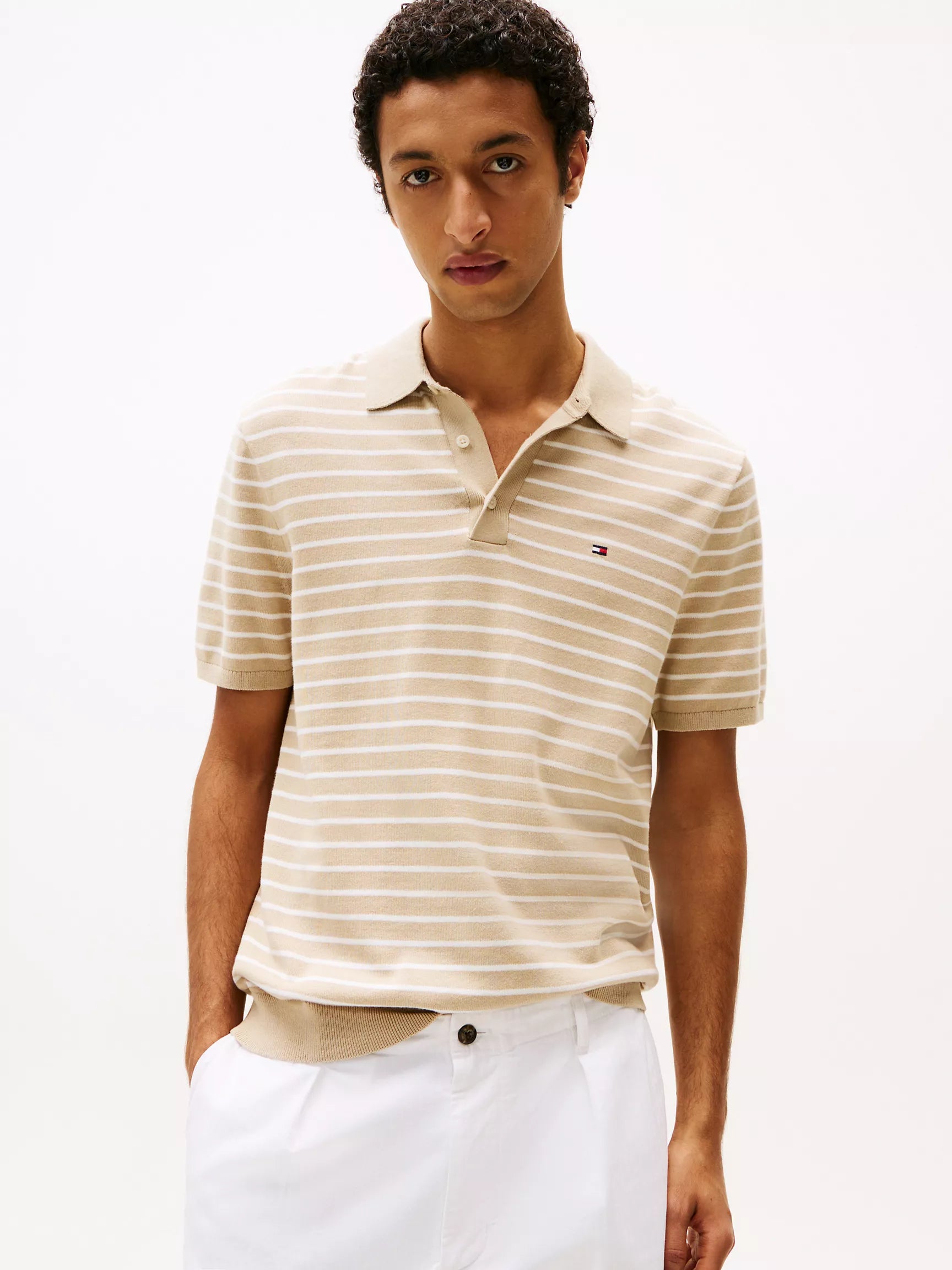 Short-Sleeve Sweater Polo