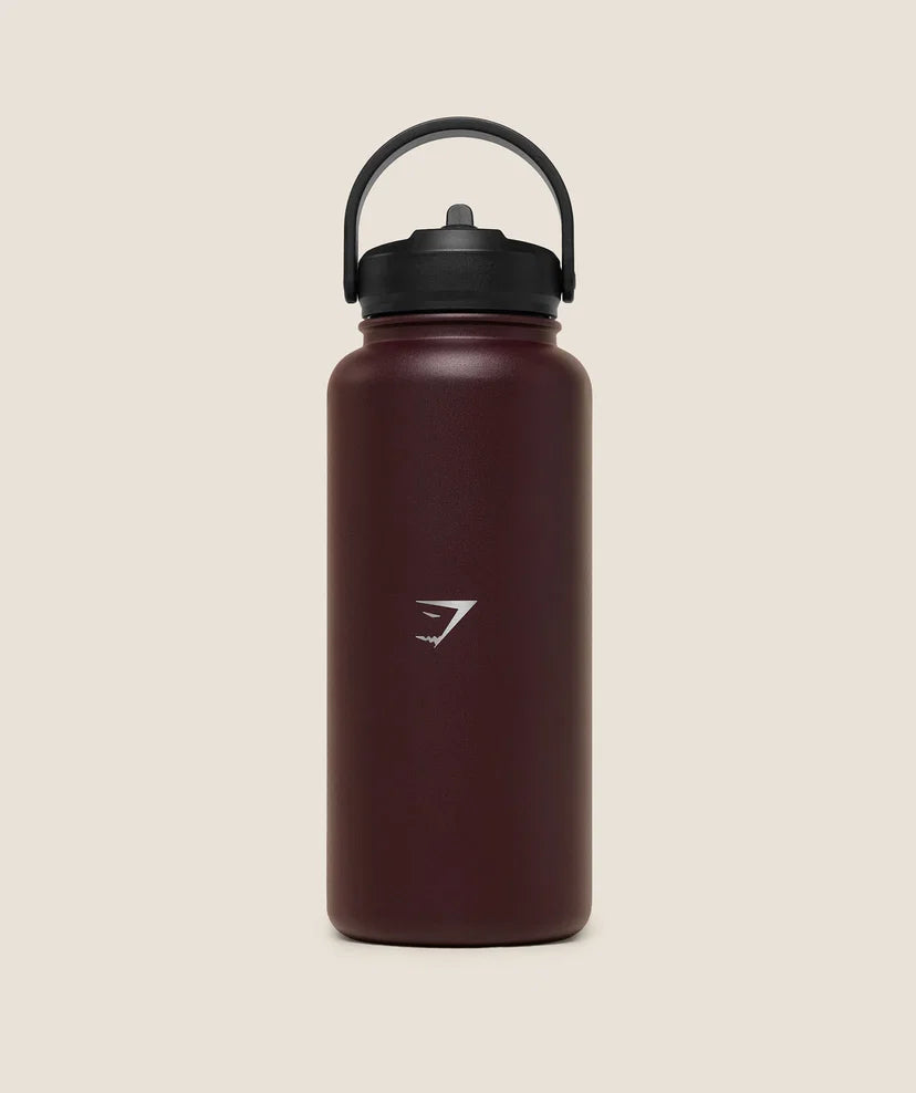 GYMSHARK - Metal Insulated Straw Bottle 1L