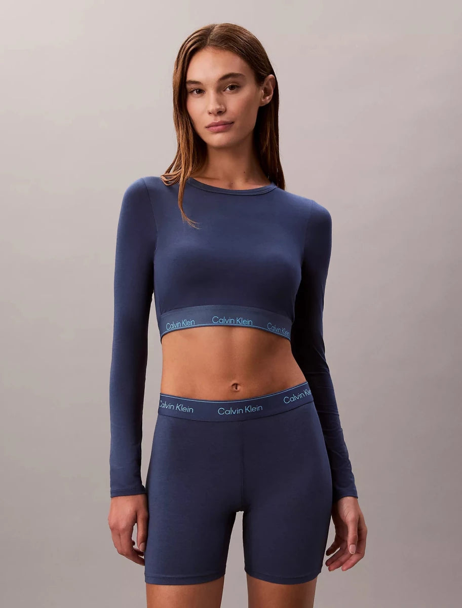 Calvin Klein - Icon Cotton Modal Lightly Lined Long Sleeve Tee Bralette - Brandatak Store