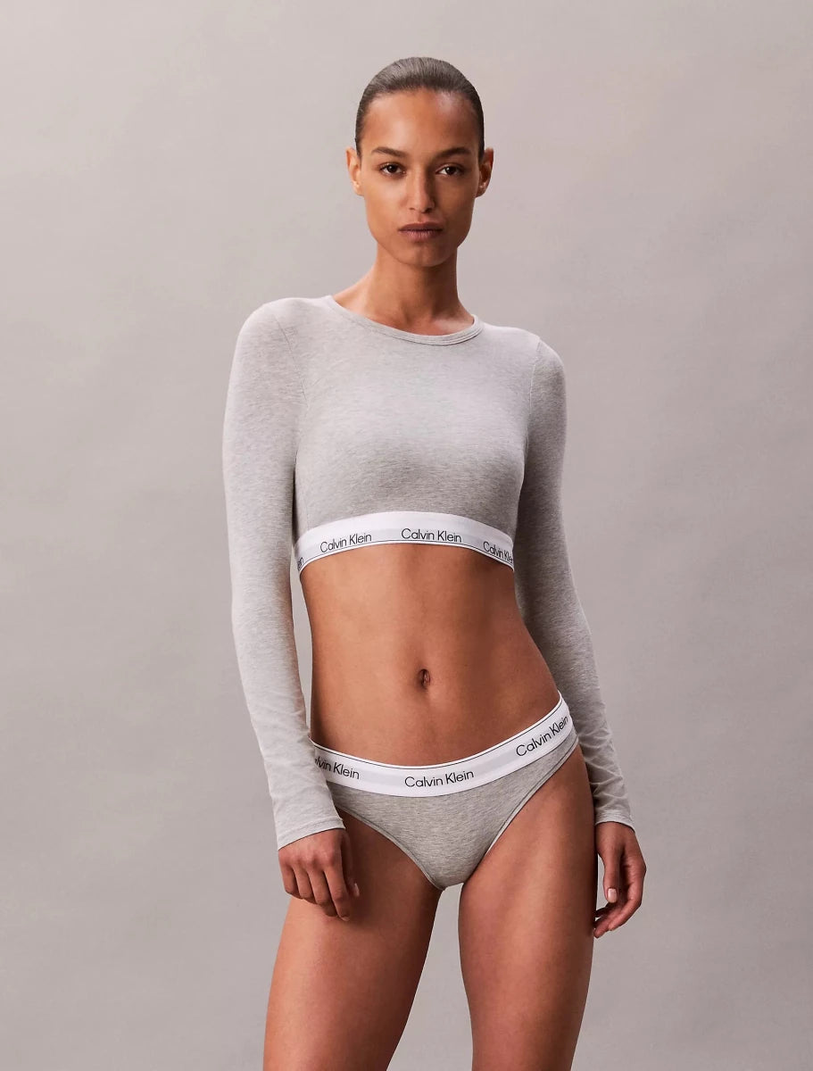 Calvin Klein - Icon Cotton Modal Lightly Lined Long Sleeve Tee Bralette - Brandatak Store