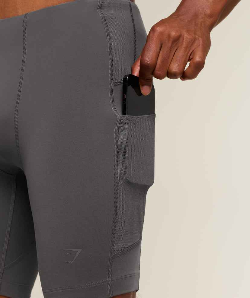GYMSHARK - Running Elite 7 Pocket Half Tights