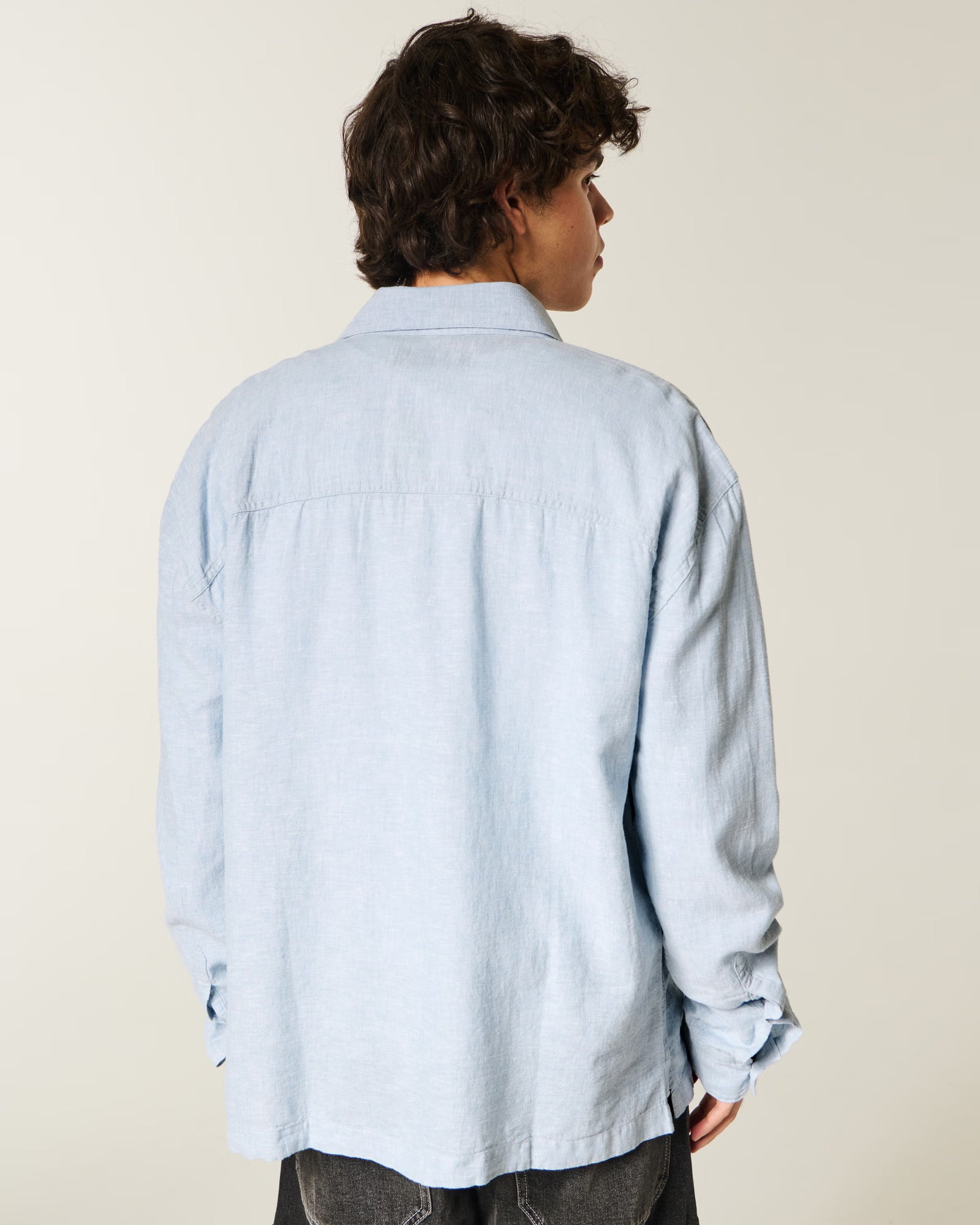 Hollister - Linen-Blend Button-Through Shirt