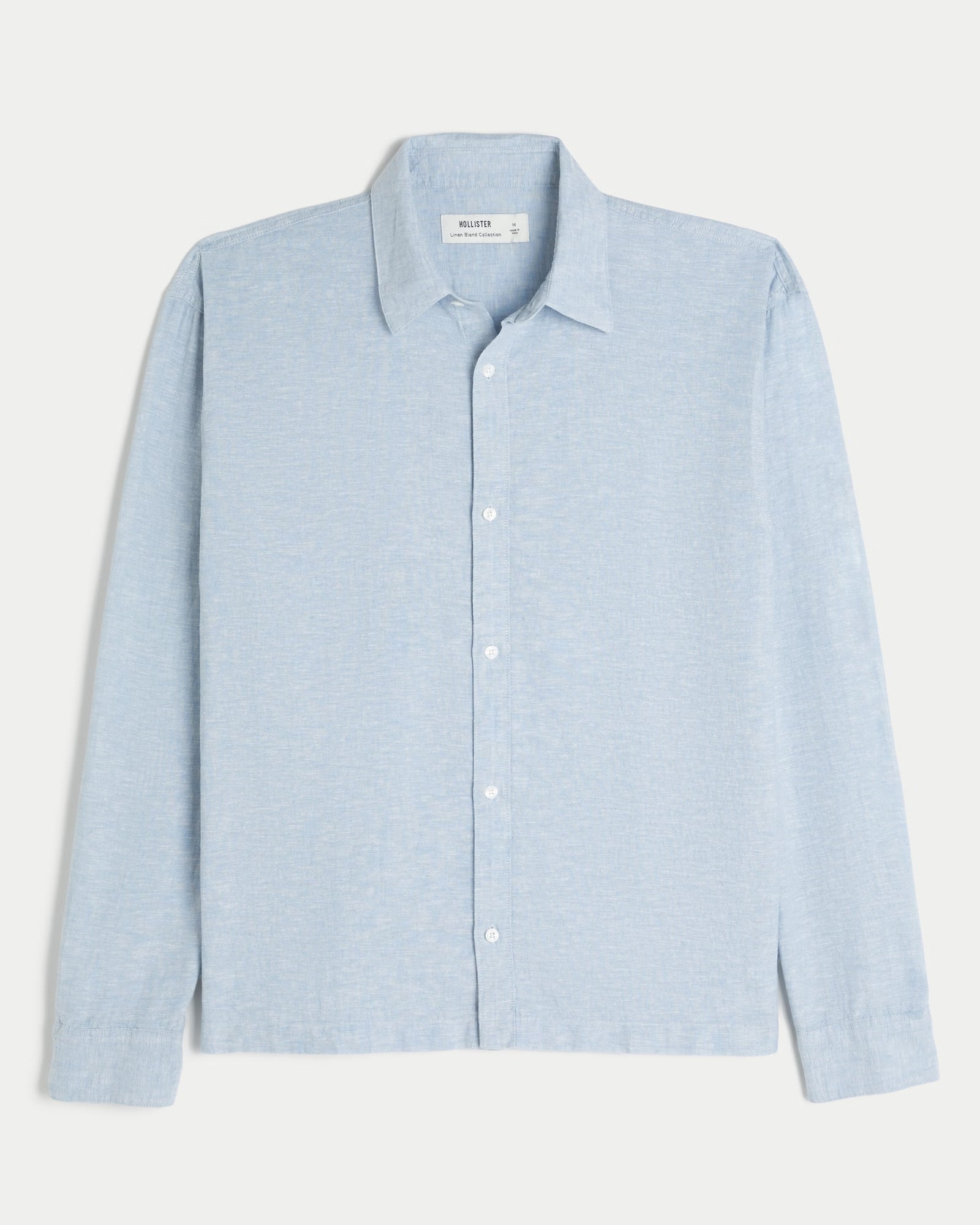 Hollister - Linen-Blend Button-Through Shirt