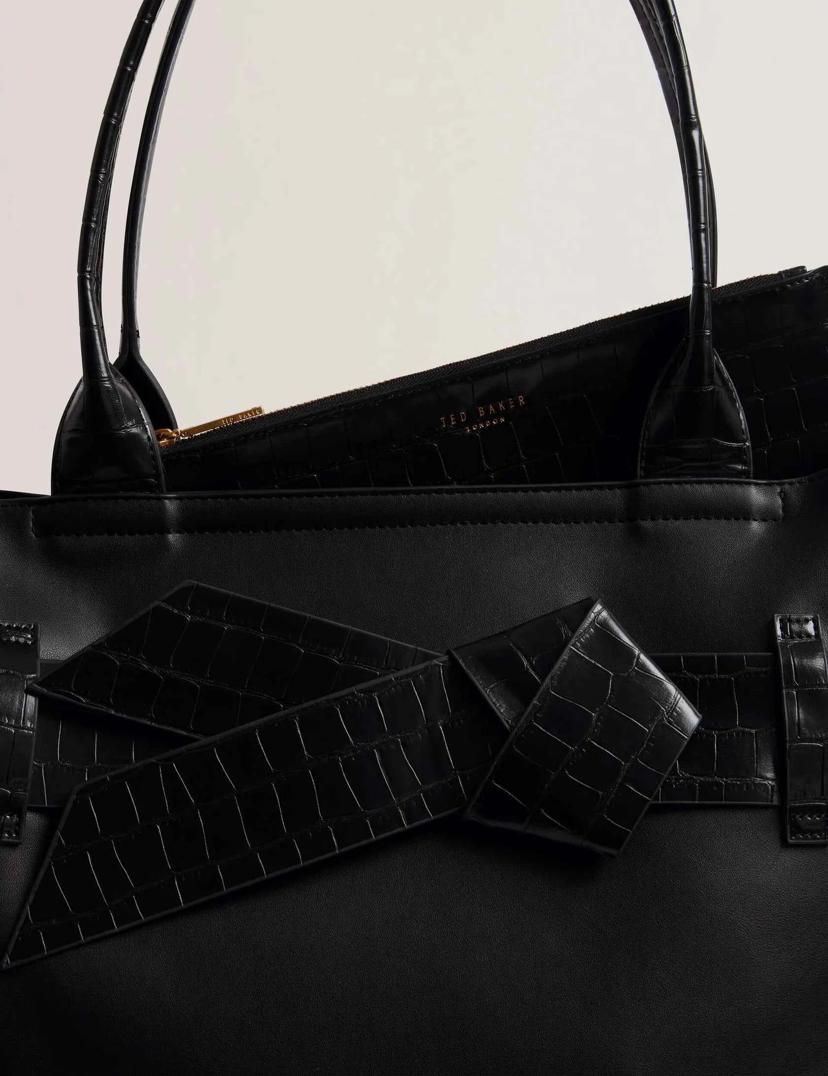 Ted Baker London - JJOSLYN Croc Bow Trim Faux Leather Tote Bag