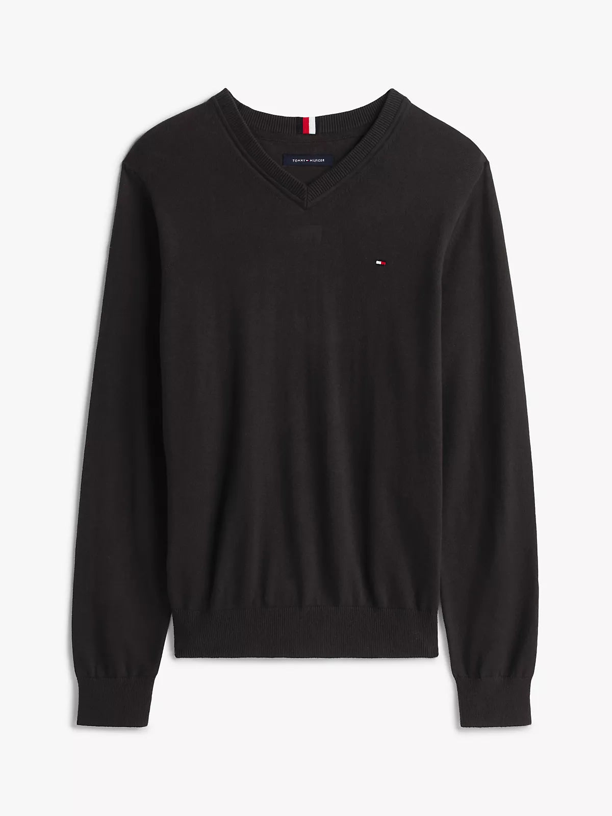 Tommy Hilfiger - Solid Logo V-Neck Sweater