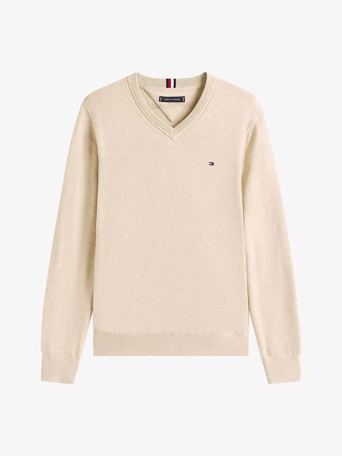 Tommy Hilfiger - Solid Logo V-Neck Sweater