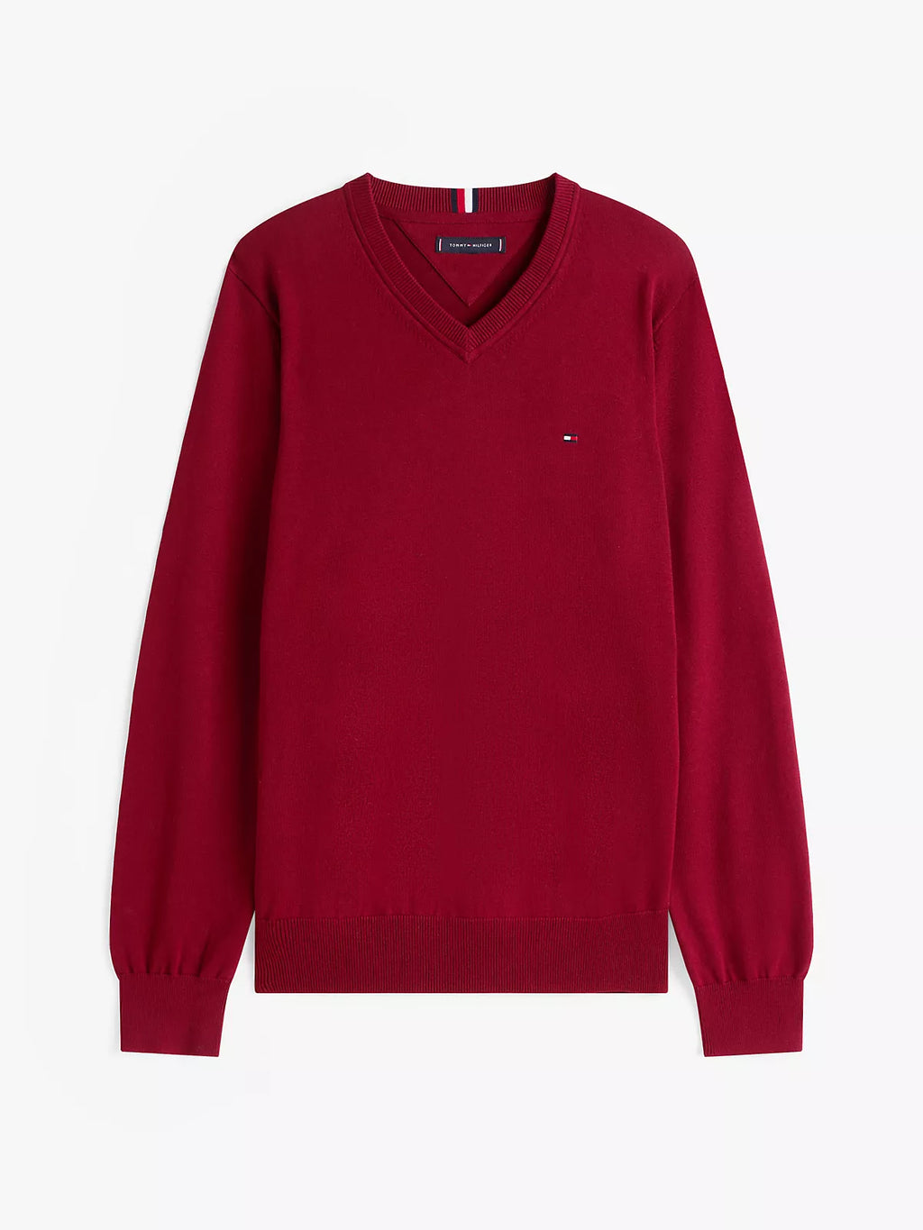 Tommy Hilfiger - Solid Logo V-Neck Sweater