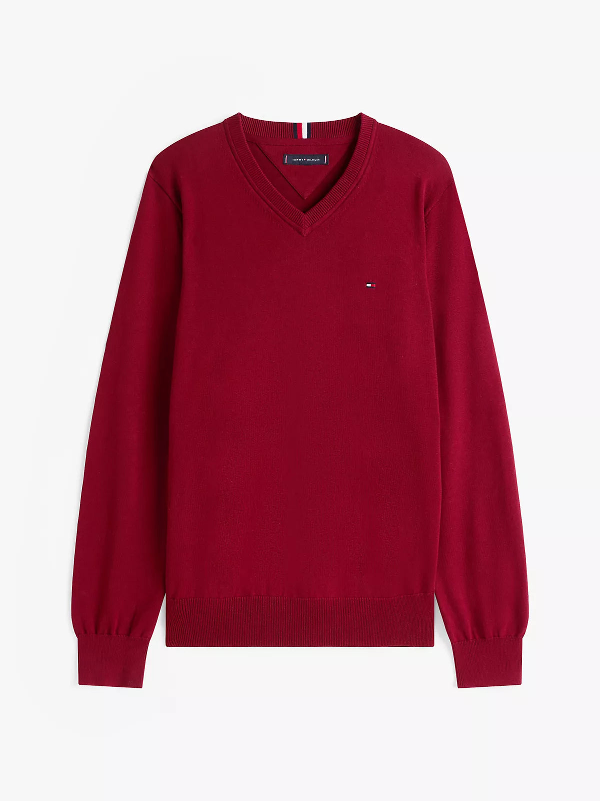 Tommy Hilfiger - Solid Logo V-Neck Sweater