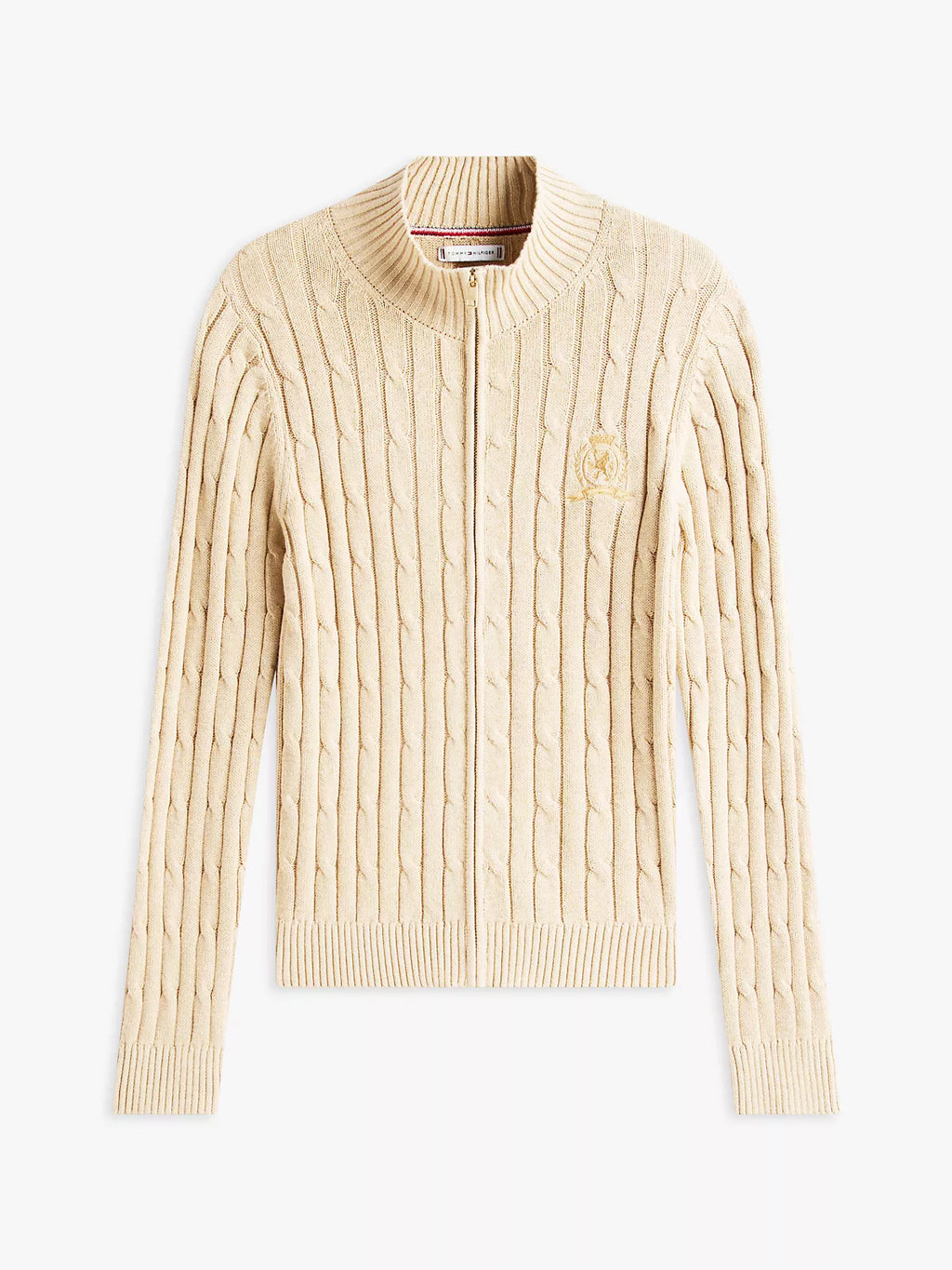 Tommy Hilfiger - Crest Logo Cable Knit Zip Cardigan