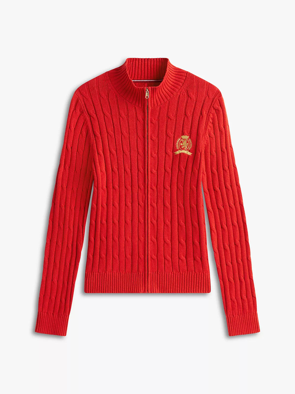 Tommy Hilfiger - Crest Logo Cable Knit Zip Cardigan
