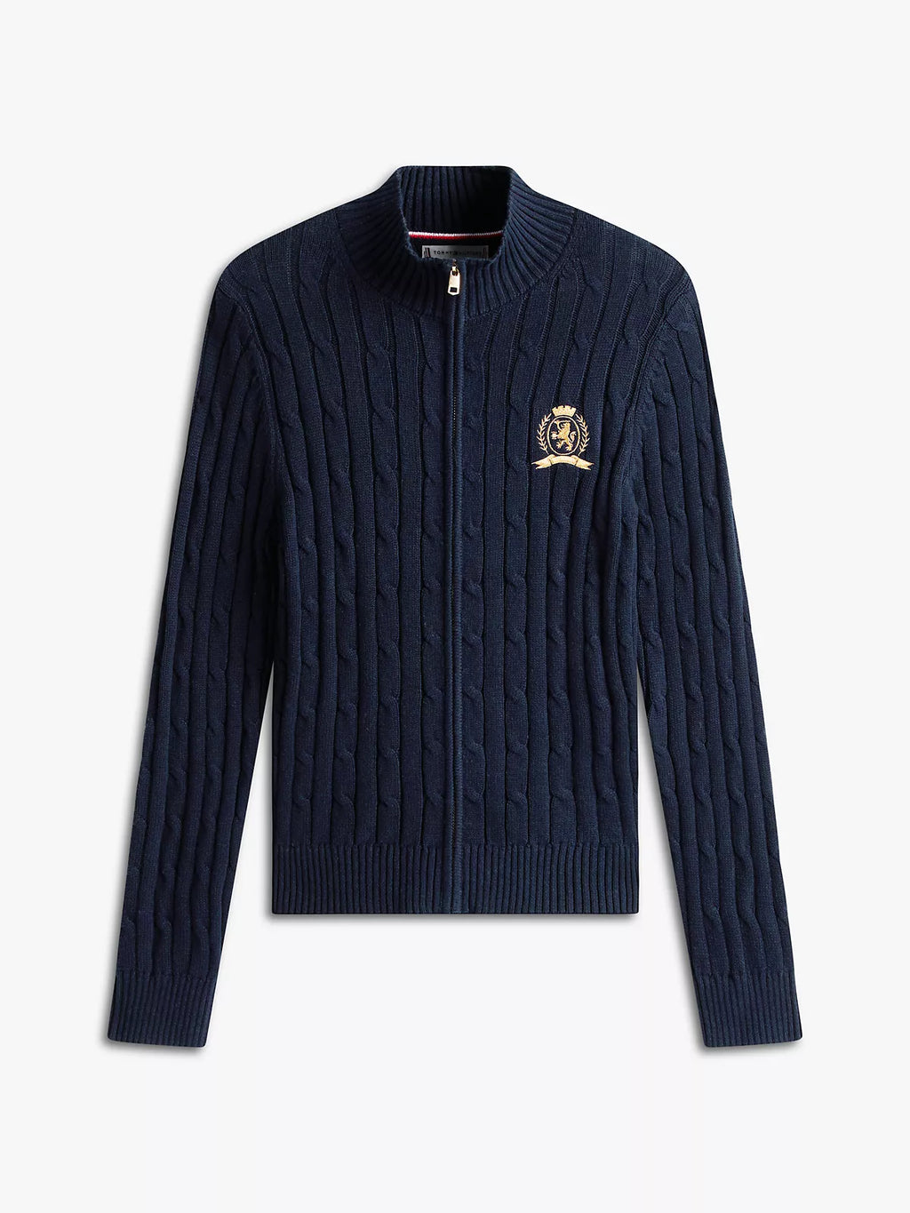 Tommy Hilfiger - Crest Logo Cable Knit Zip Cardigan