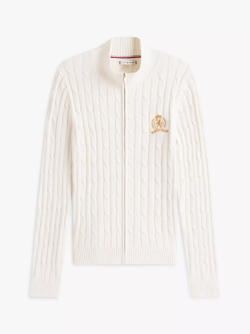Tommy Hilfiger - Crest Logo Cable Knit Zip Cardigan