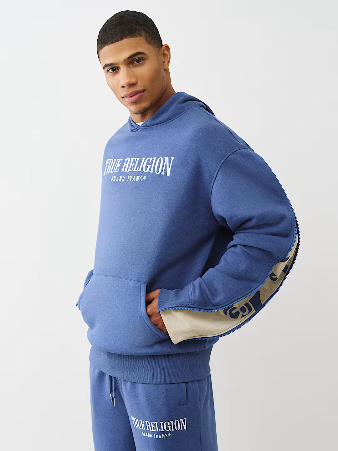 True Religion - Zip-Up Sleeve Hoodie IMMEDIATE