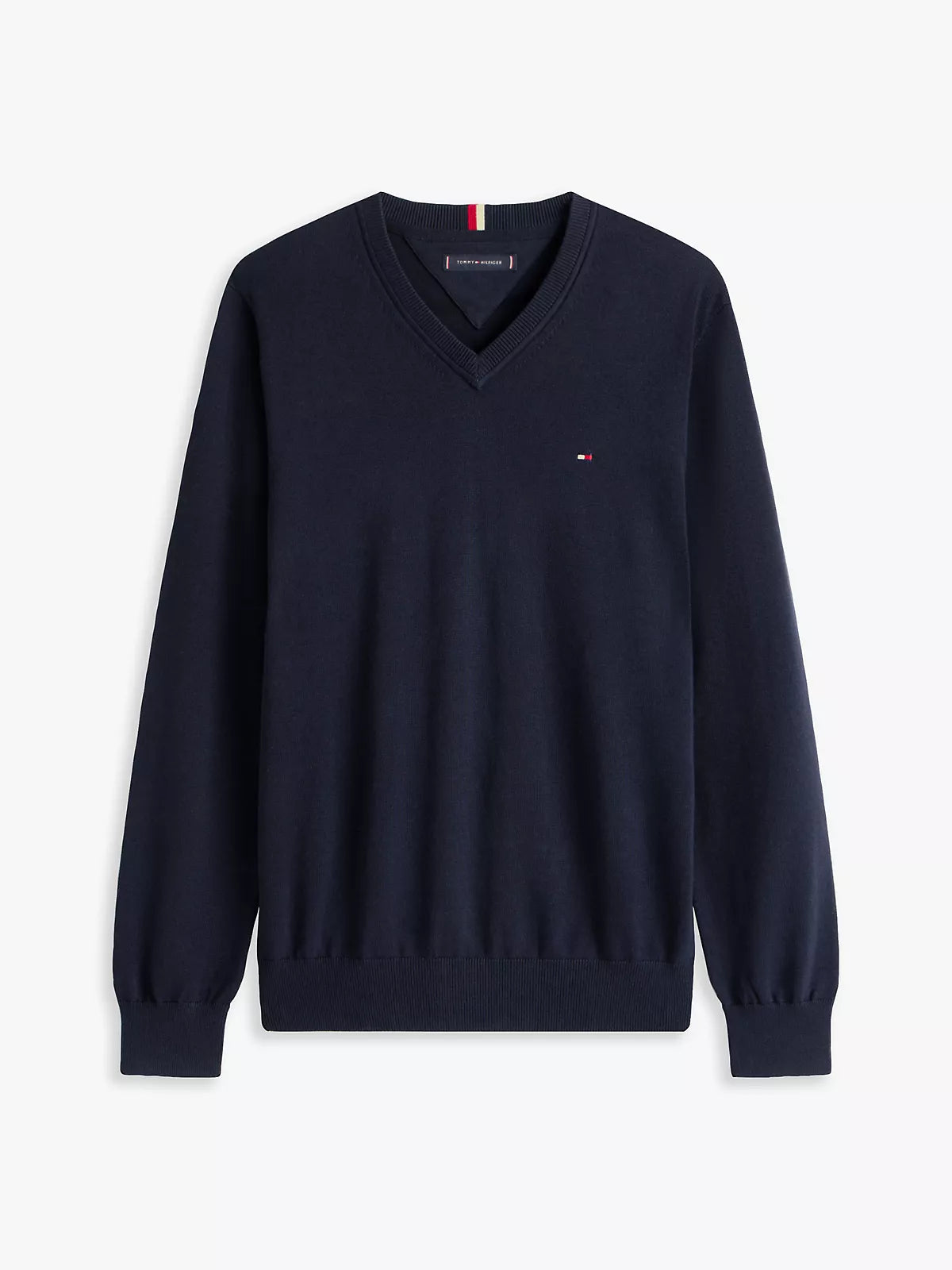 Tommy Hilfiger - Solid Logo V-Neck Sweater