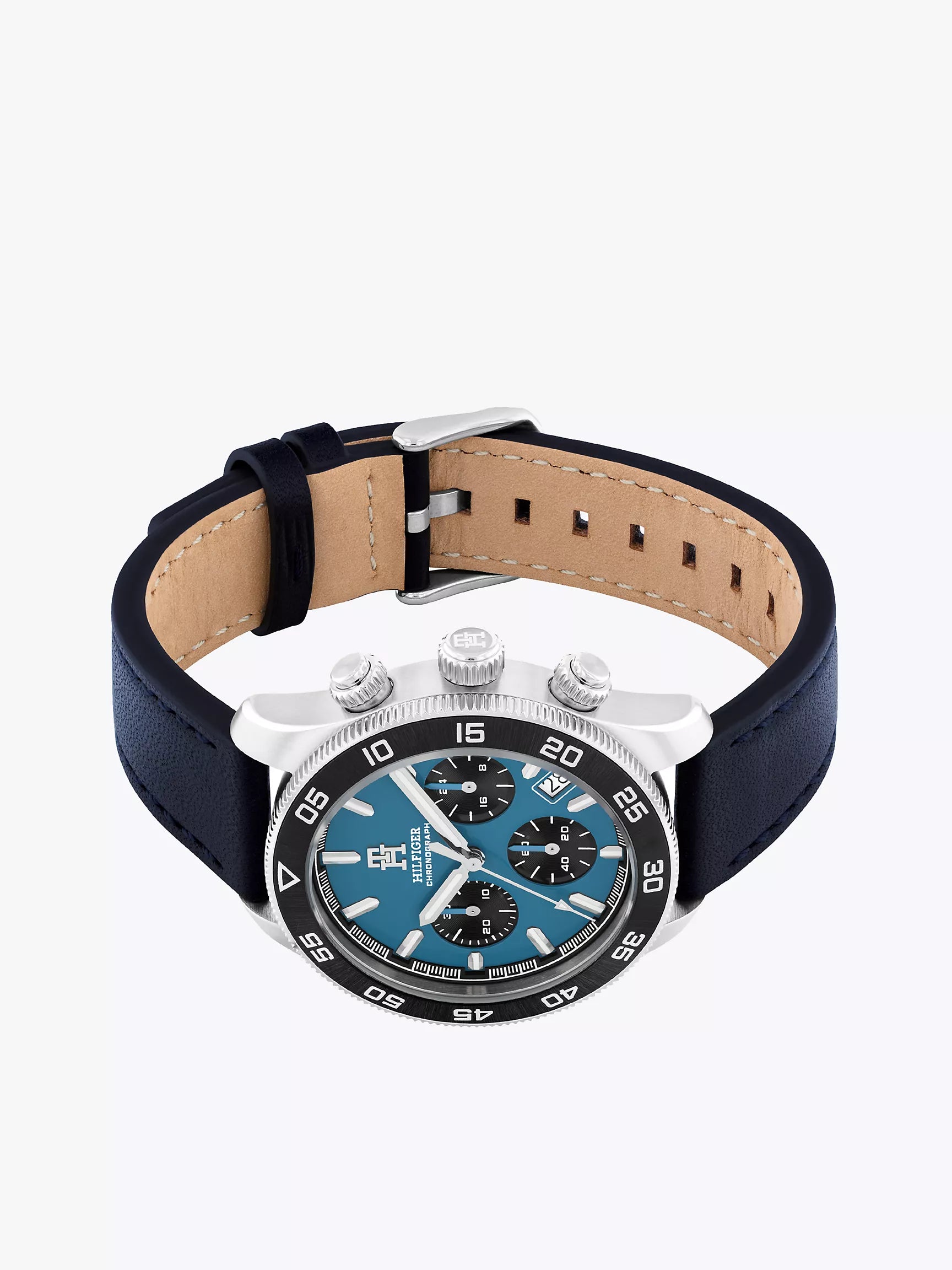 41MM TH85 Blue Leather Chronograph Watch