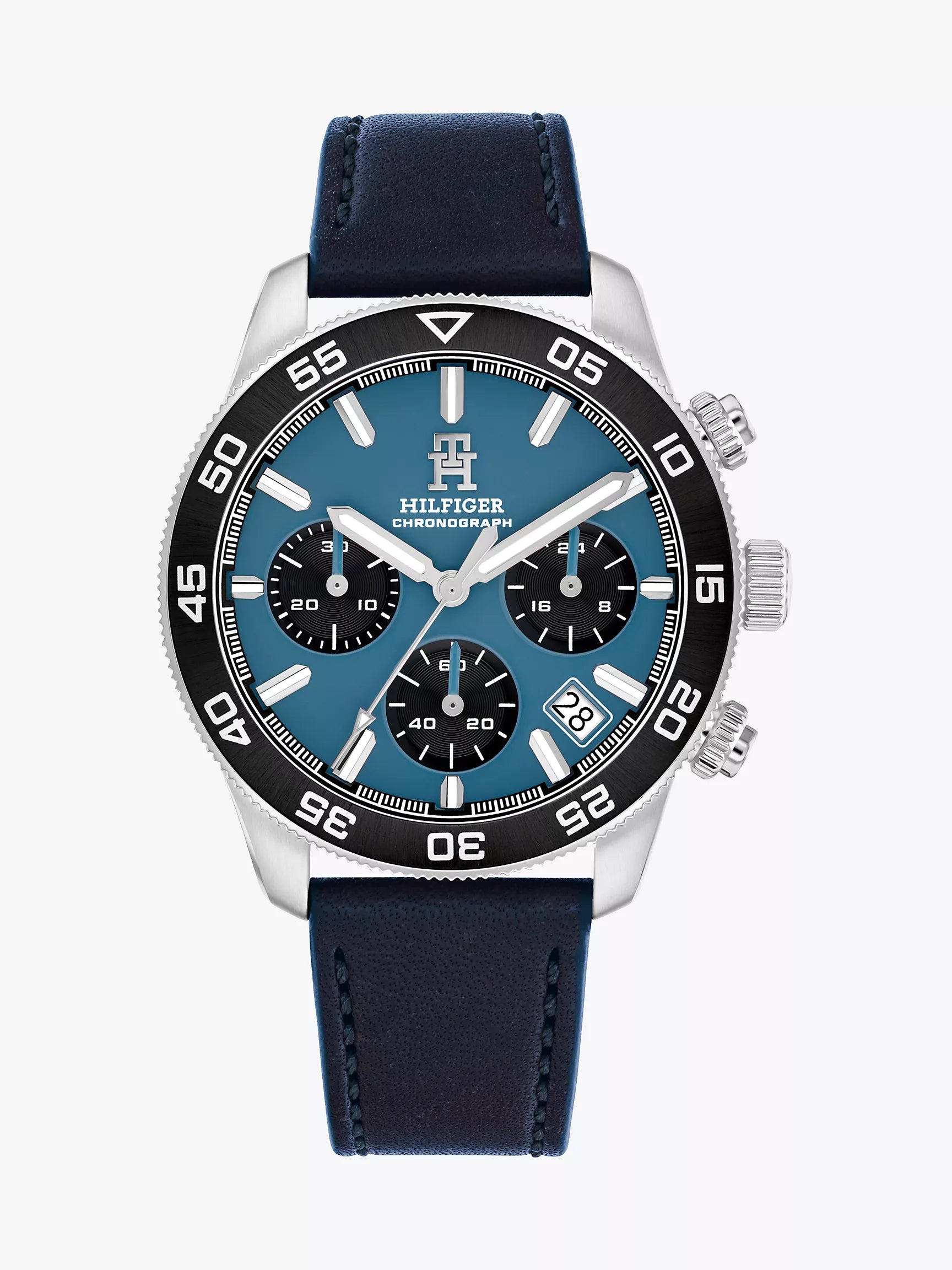 41MM TH85 Blue Leather Chronograph Watch