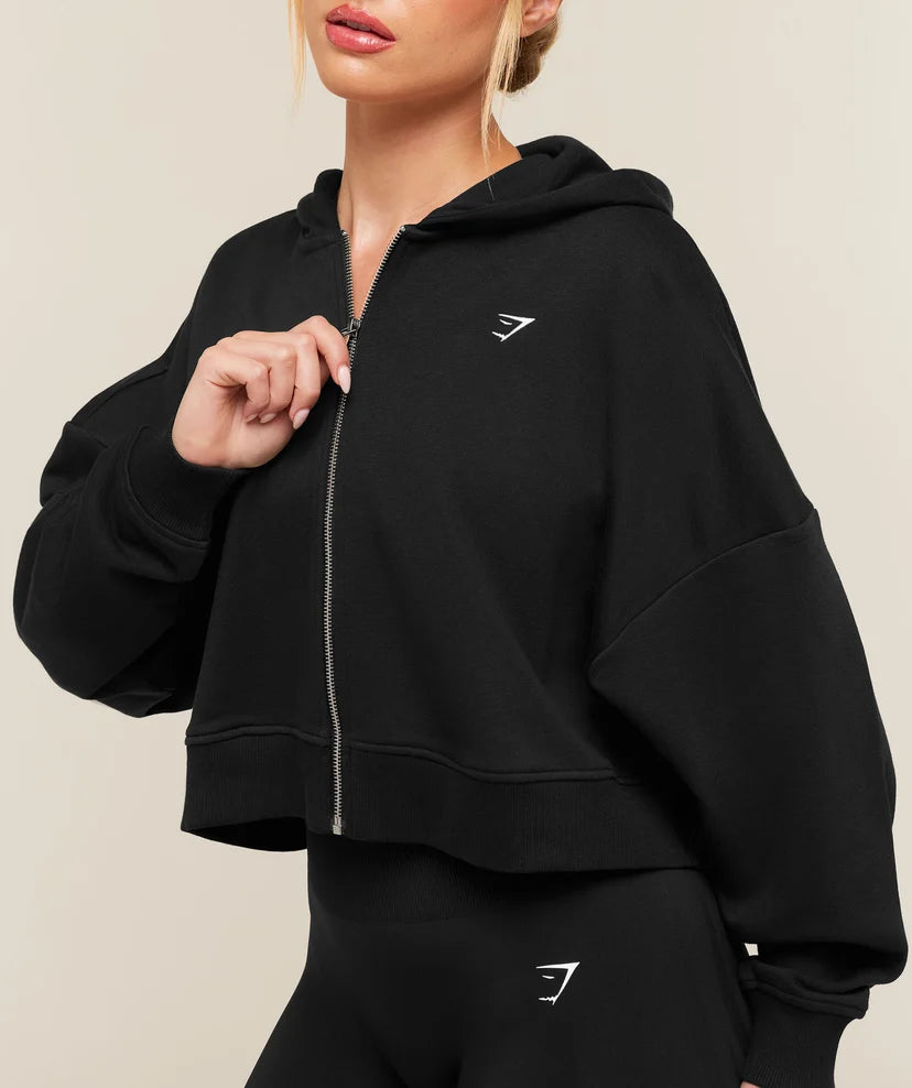 GYMSHARK - Training Oversized Boxy Zip Through Hoodie