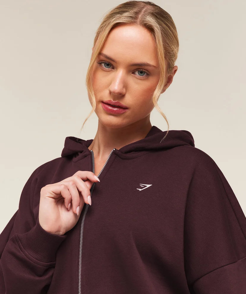 GYMSHARK - Training Oversized Boxy Zip Through Hoodie