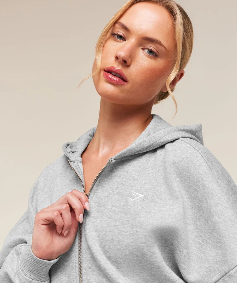 GYMSHARK - Training Oversized Boxy Zip Through Hoodie
