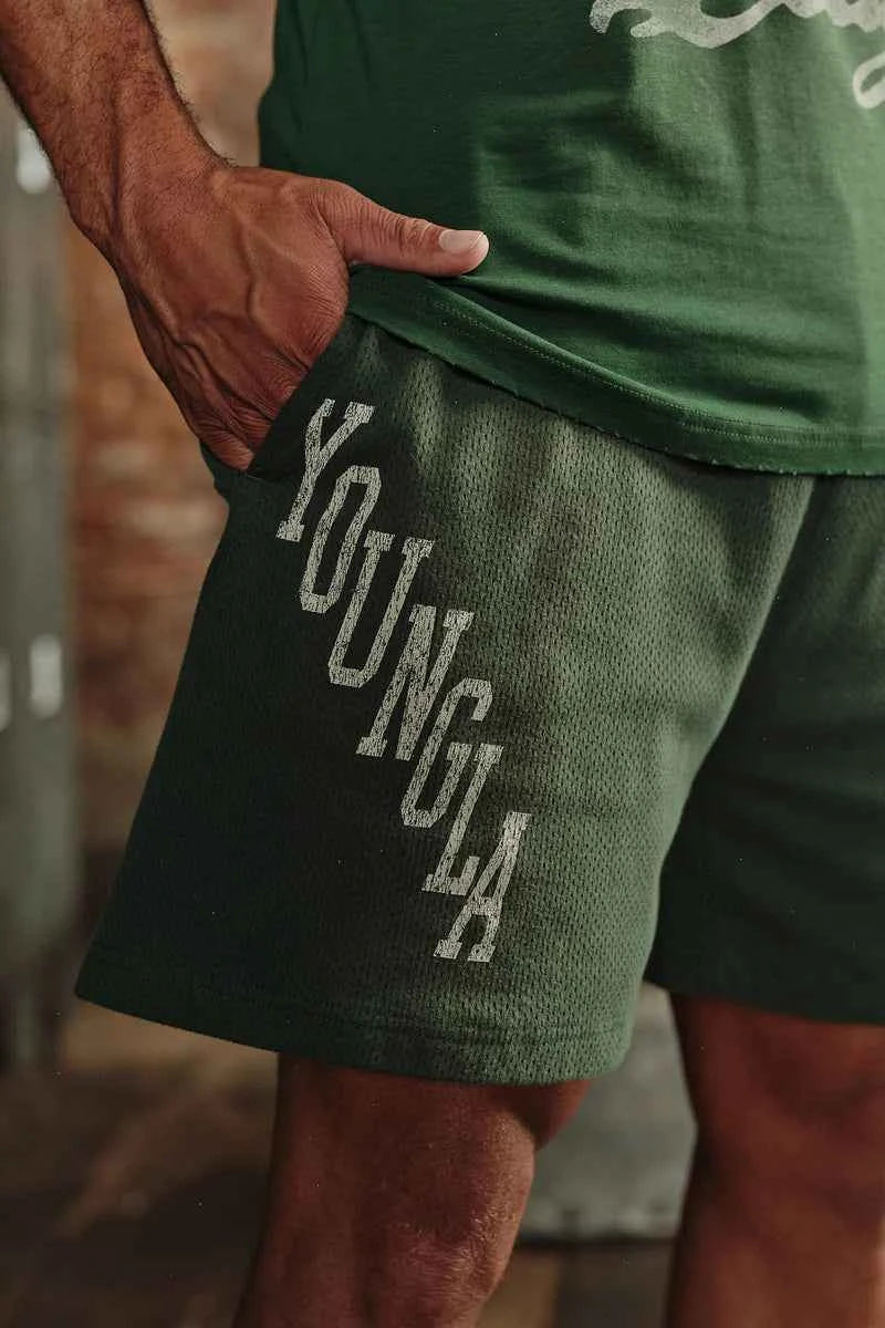 YOUNGLA - 1123 - Golden Era Cotton Mesh Shorts