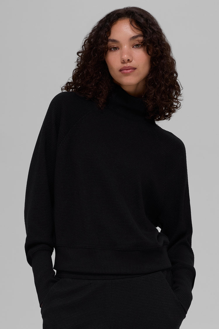 Alo Yoga - Waffle Weekend Escape Mock Neck Long Sleeve
