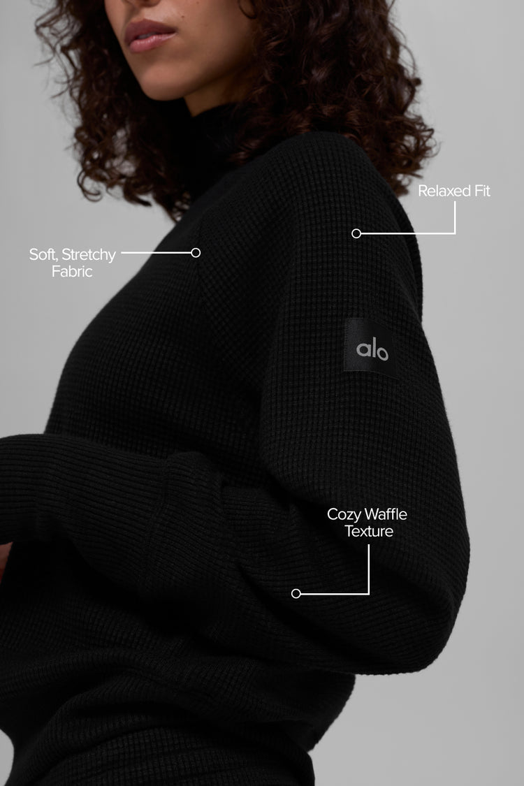 Alo Yoga - Waffle Weekend Escape Mock Neck Long Sleeve