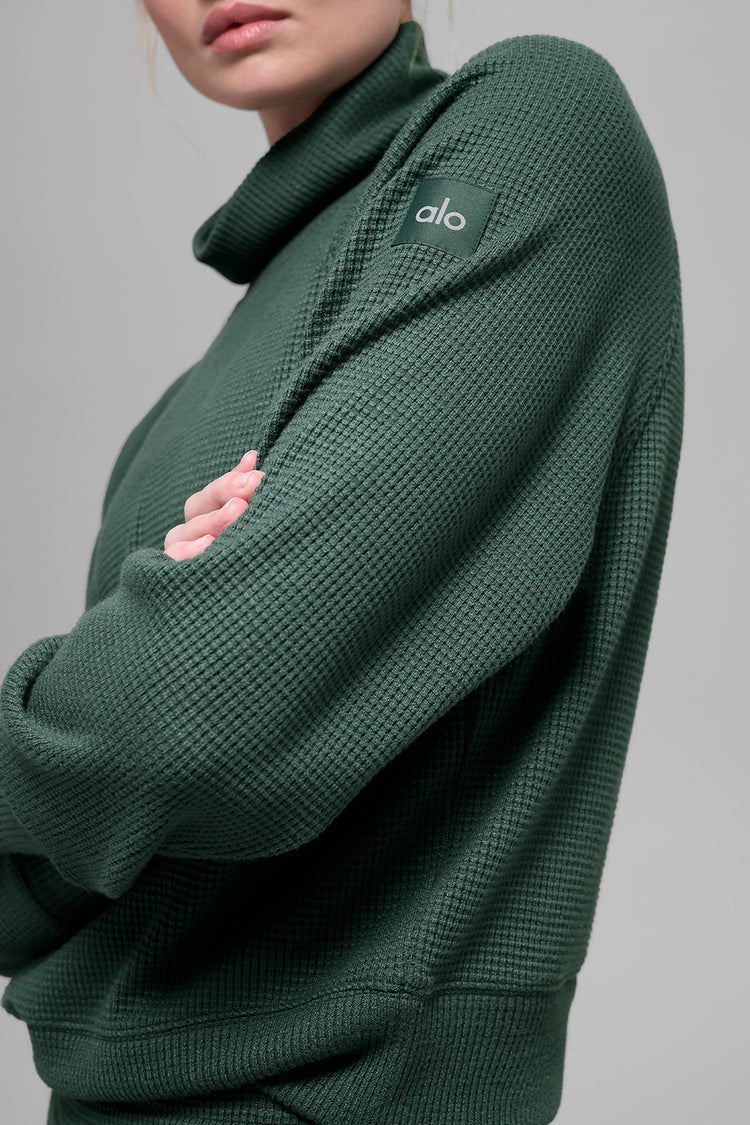 Alo Yoga - Waffle Weekend Escape Mock Neck Long Sleeve