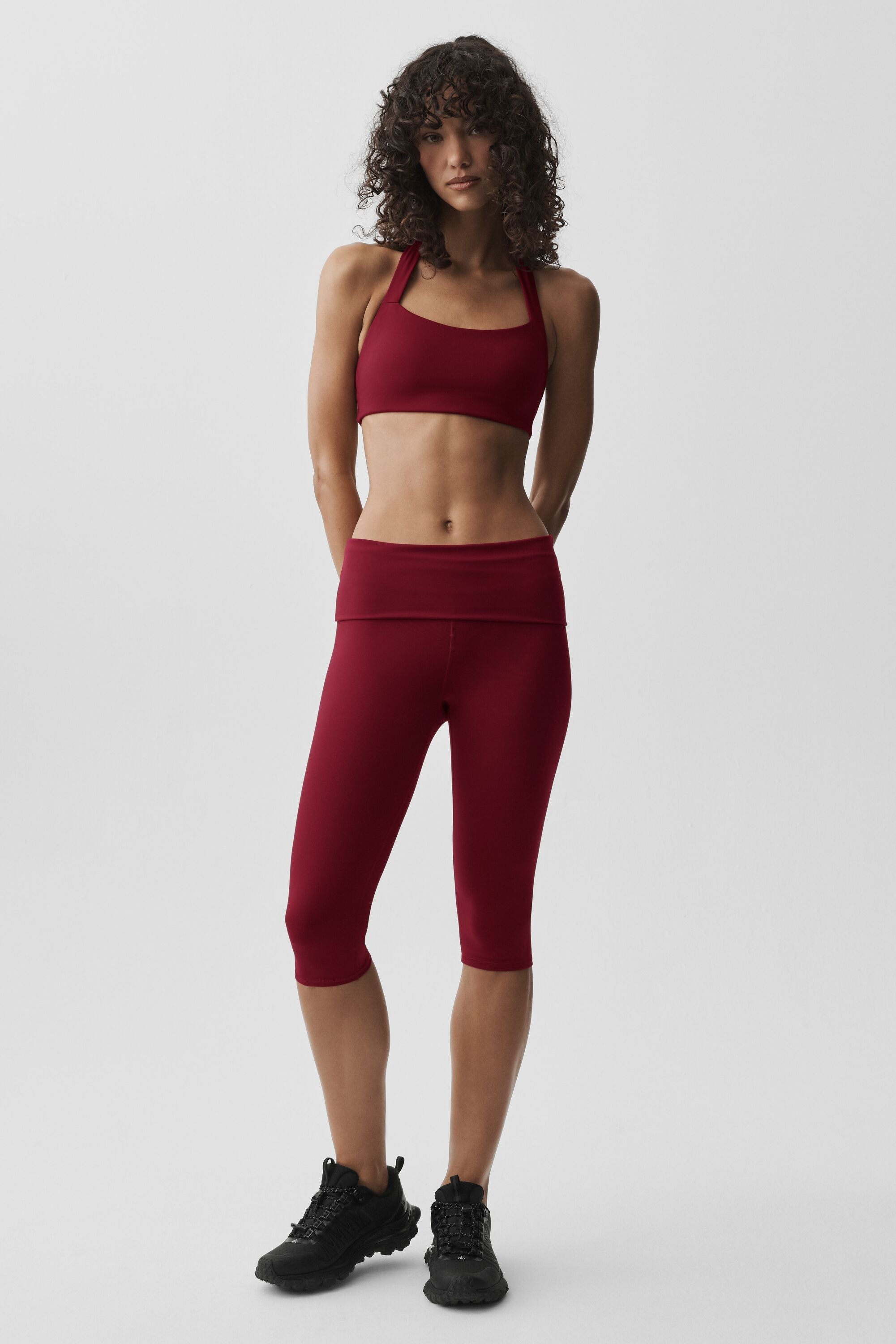 ALO YOGA - Softsculpt Low-Rise Foldover Capri - Summer Romance Red