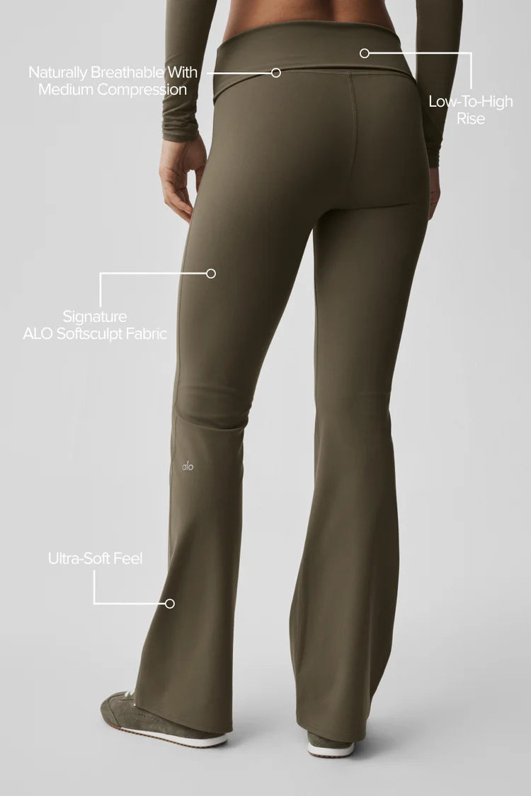 ALO YOGA - Softsculpt Foldover Flare Legging (Regular)
