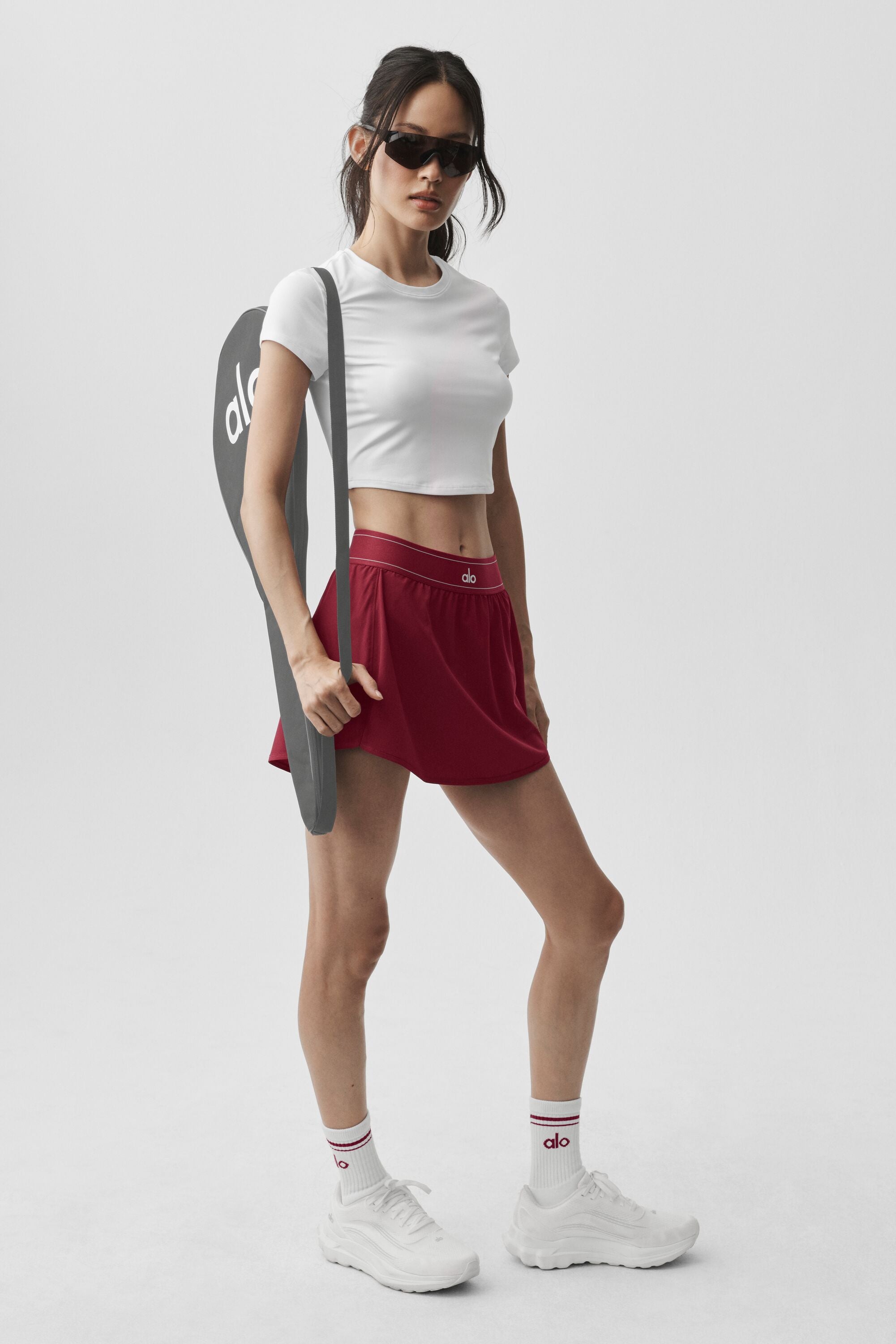 ALO YOGA - Match Point Tennis Skirt - Summer Romance Red