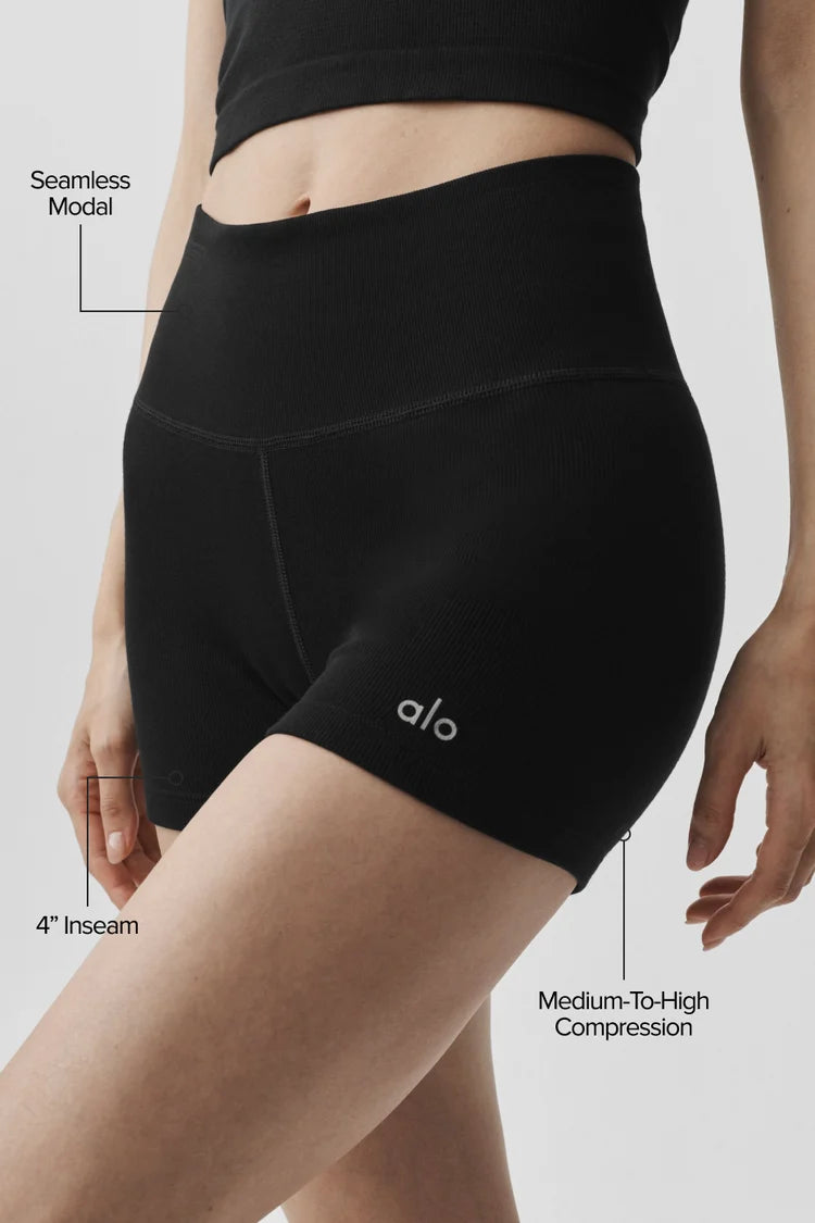 ALO YOGA - 4" Seamless Modal Ribbed High-Waist Short
