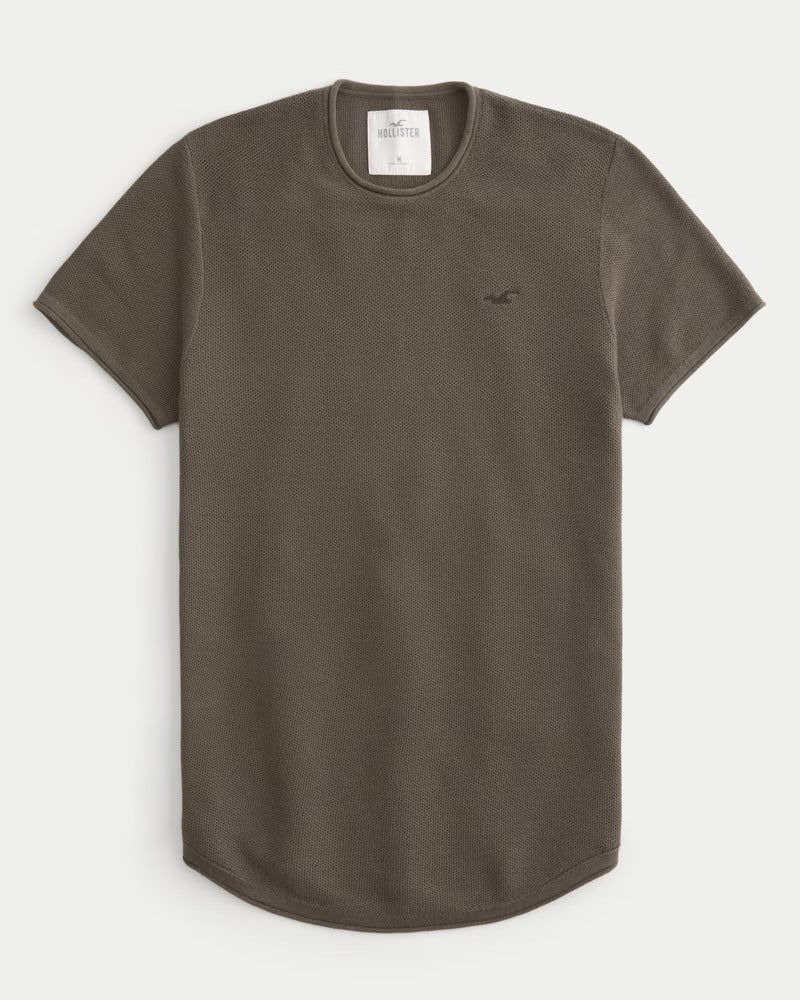 Curved Hem Icon Crew Sweater T-Shirt IMMEDIATE