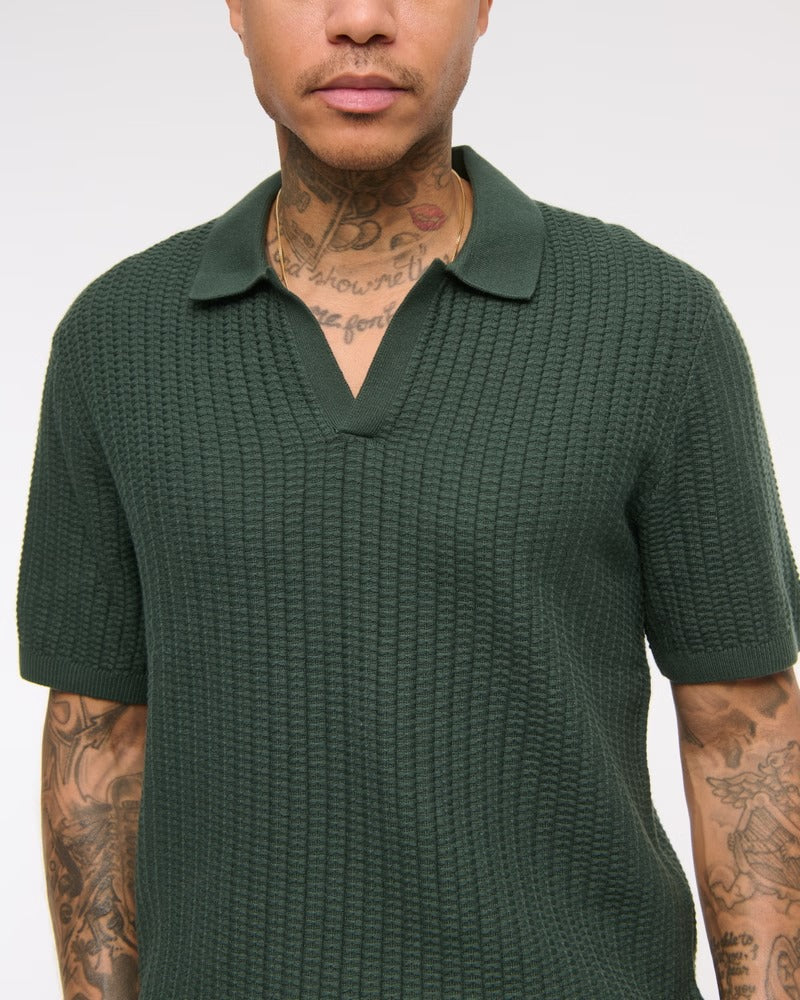 Classic Stitch Johnny Collar Sweater Polo IMMEDIATE