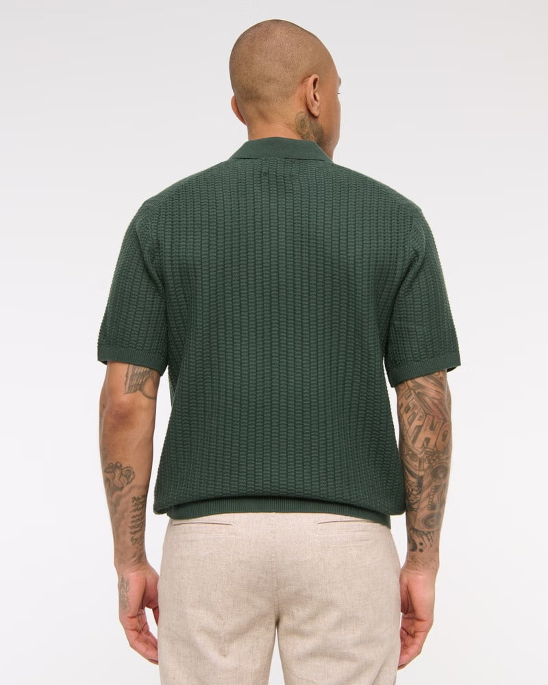 Classic Stitch Johnny Collar Sweater Polo IMMEDIATE