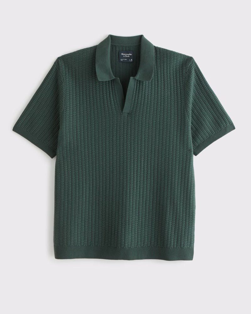 Abercrombie & Fitch - Classic Stitch Johnny Collar Sweater Polo IMMEDIATE - Brandatak Store