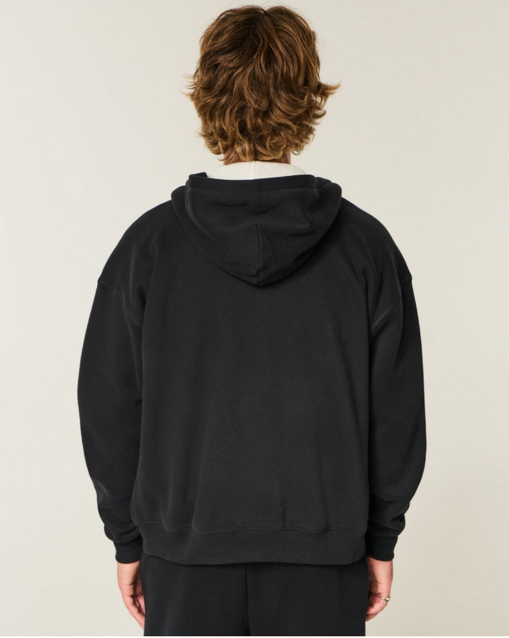 Hollister - Boxy Waffle-Lined Zip-up Hoodie