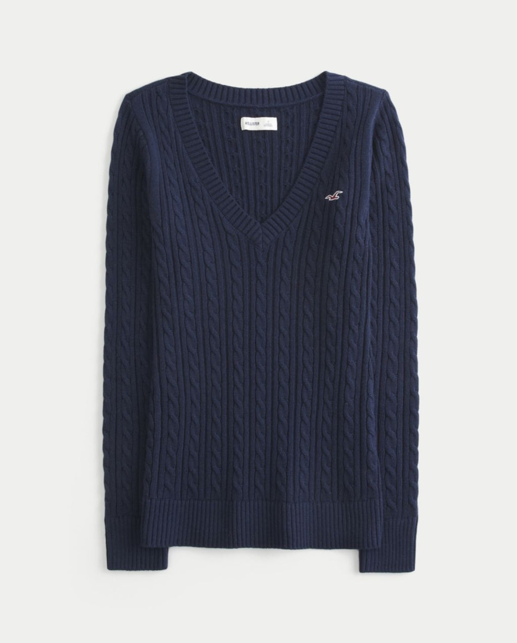 Hollister - Cable-Kint Icon V-Neck Sweater