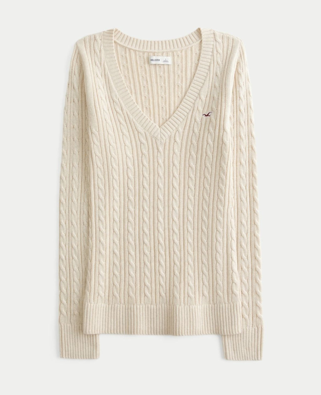 Hollister - Cable-Kint Icon V-Neck Sweater