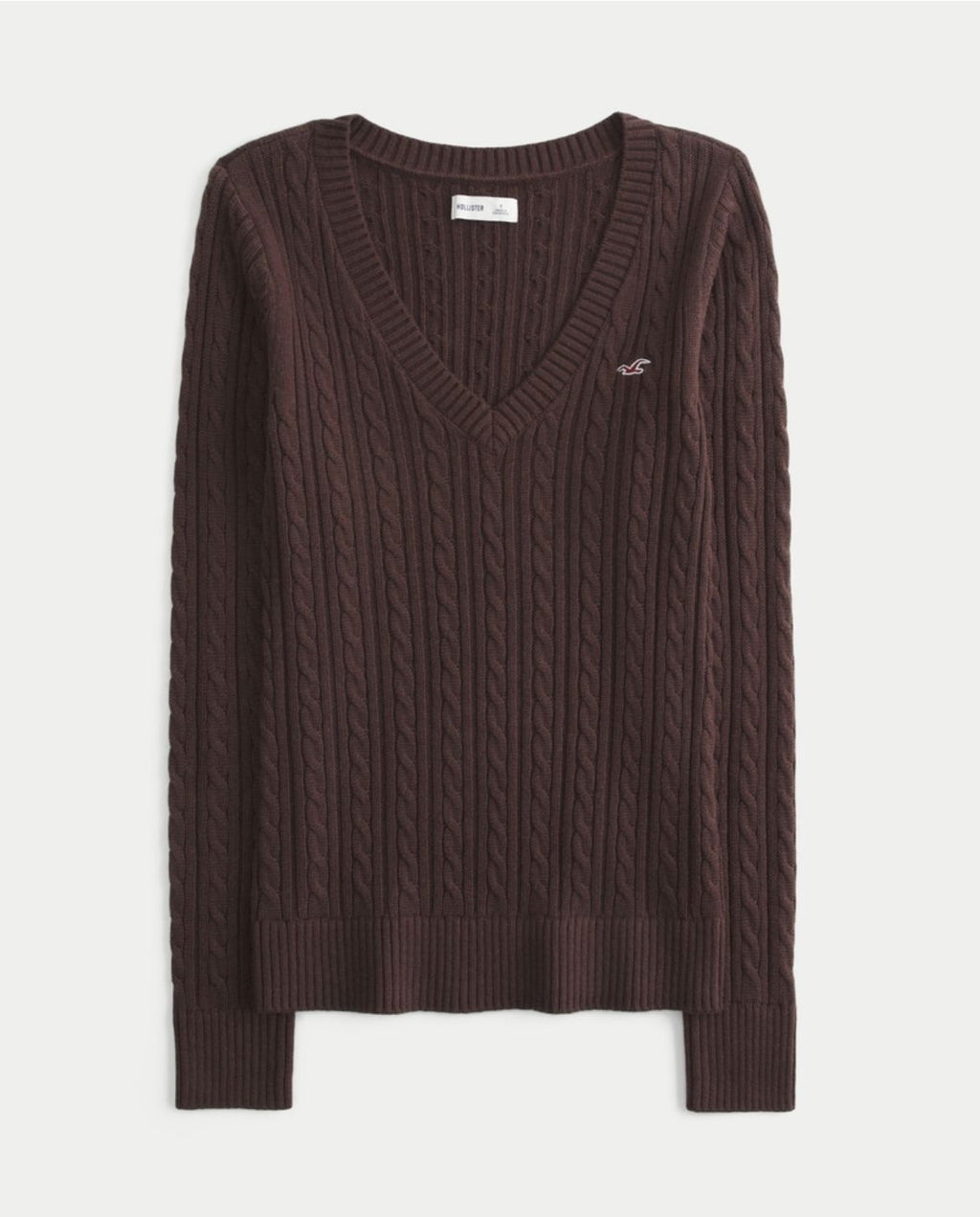 Hollister - Cable-Kint Icon V-Neck Sweater
