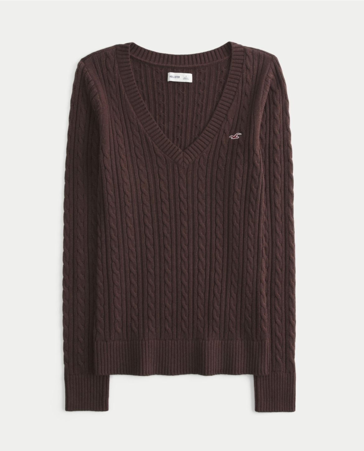 Hollister - Cable-Kint Icon V-Neck Sweater