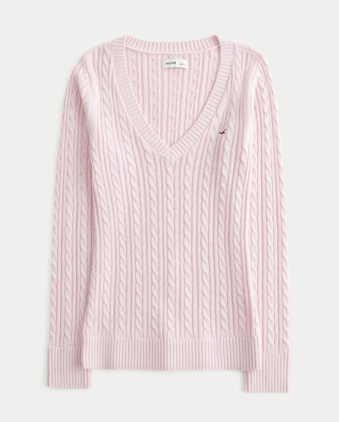 Hollister - Cable-Kint Icon V-Neck Sweater