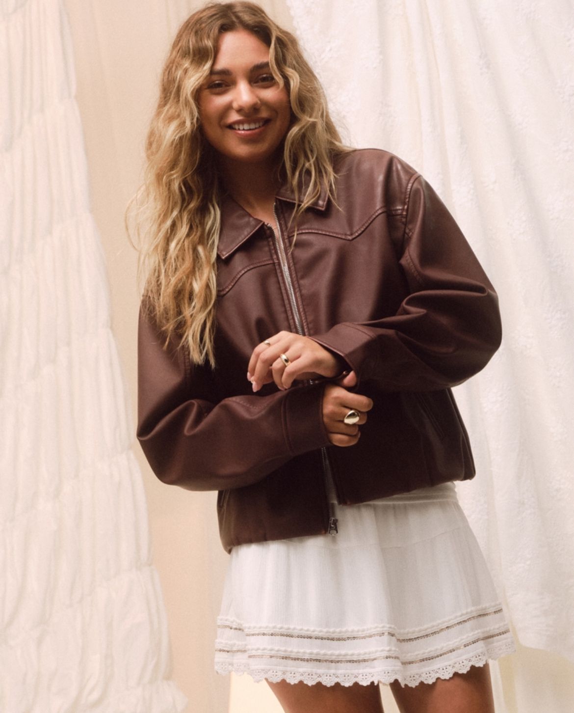 Hollister - Vegan Leather Zip-UP Jacket