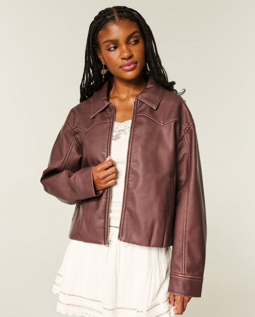Hollister - Vegan Leather Zip-UP Jacket